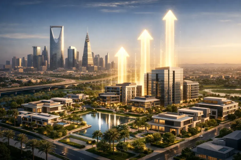 نمو قيمة العقارات في الرياض بعد التطوير ومشاريع عقارية حديثة في السعودية
