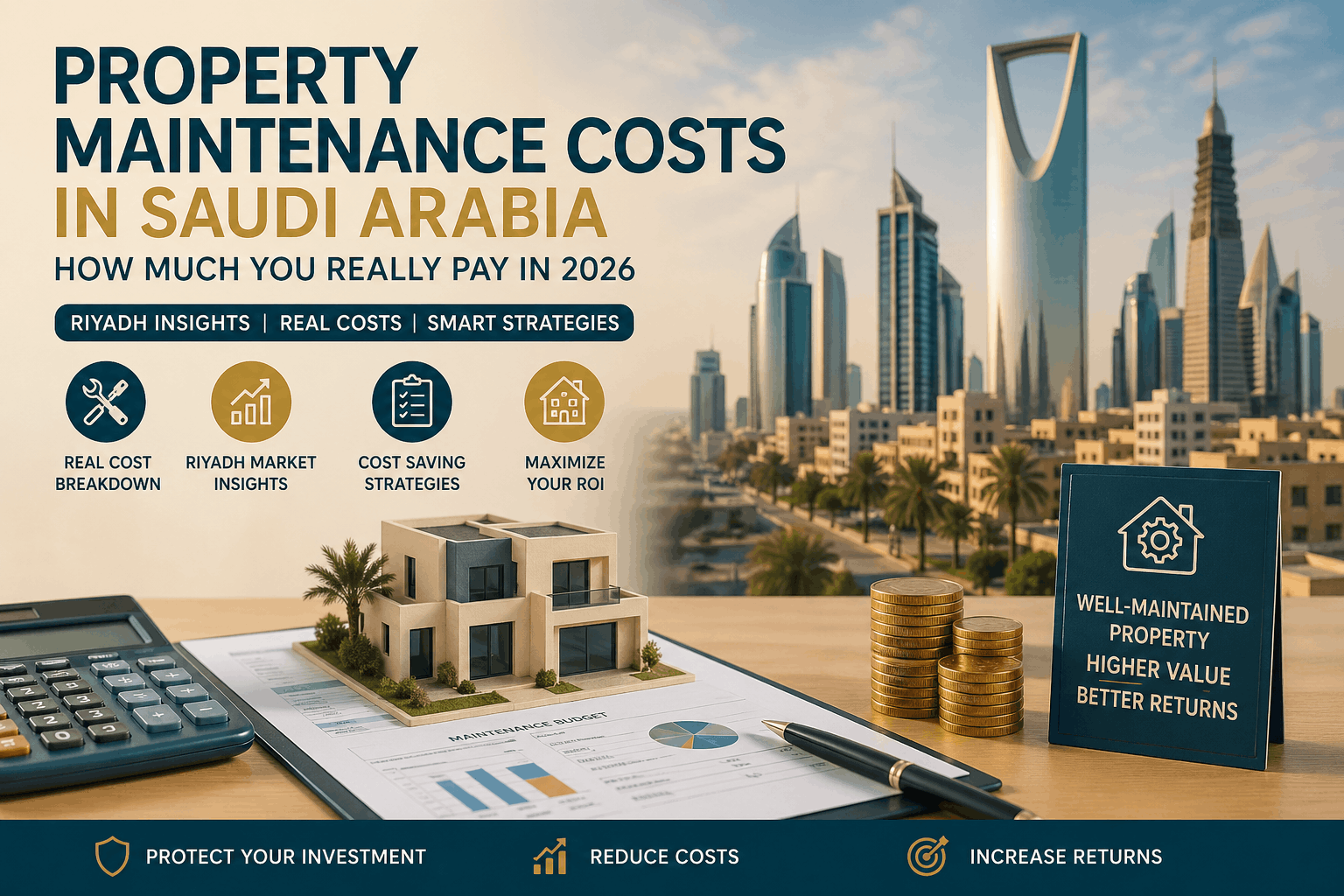 property maintenance costs in Saudi Arabia Riyadh real estate cost calculation and investment analysis