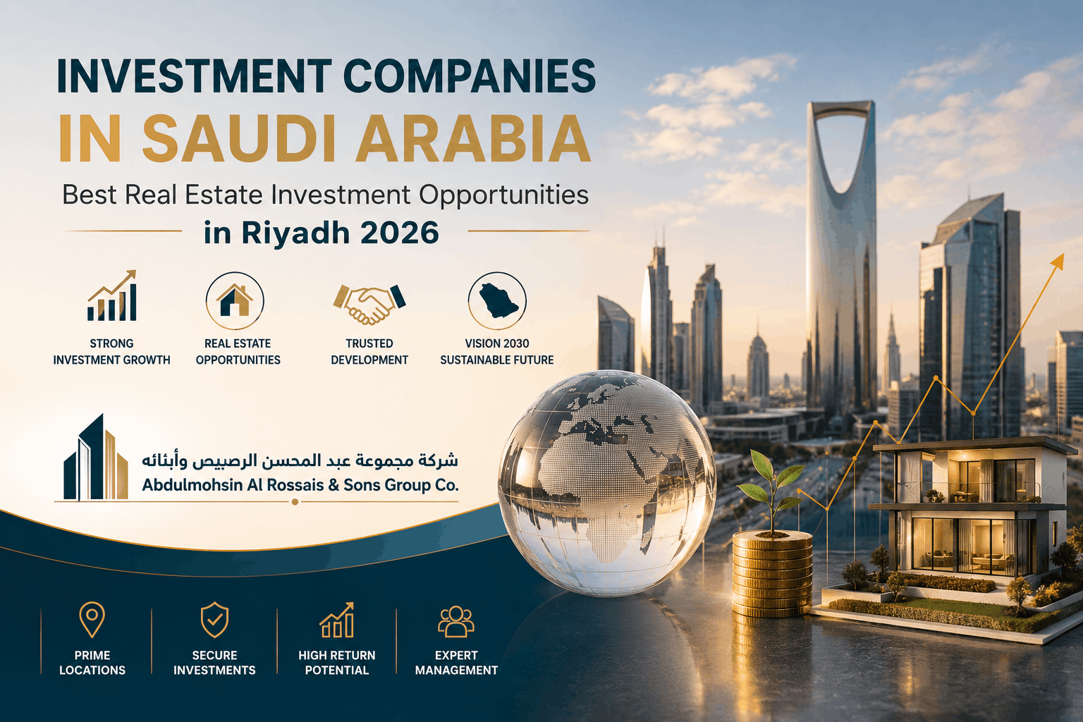 Investment Opportunities in Riyadh 2026 featuring modern real estate growth, Saudi investment companies, luxury property development, and economic expansion by Abdulmohsin Al Rossais & Sons Group Co.