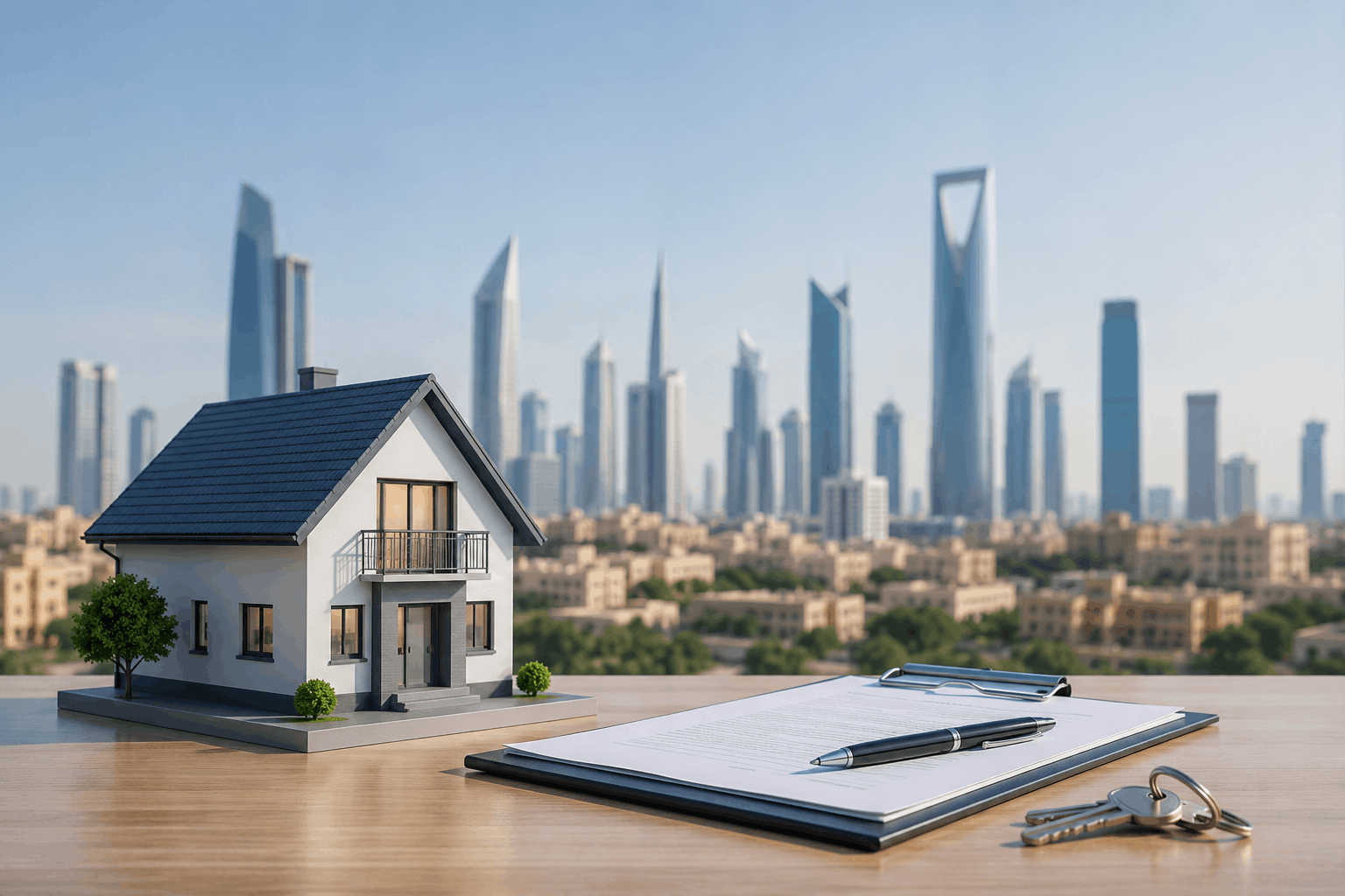 Modern real estate rental system in Saudi Arabia showing digital rental agreements, property leasing, and Ejar-based contract management in Riyadh