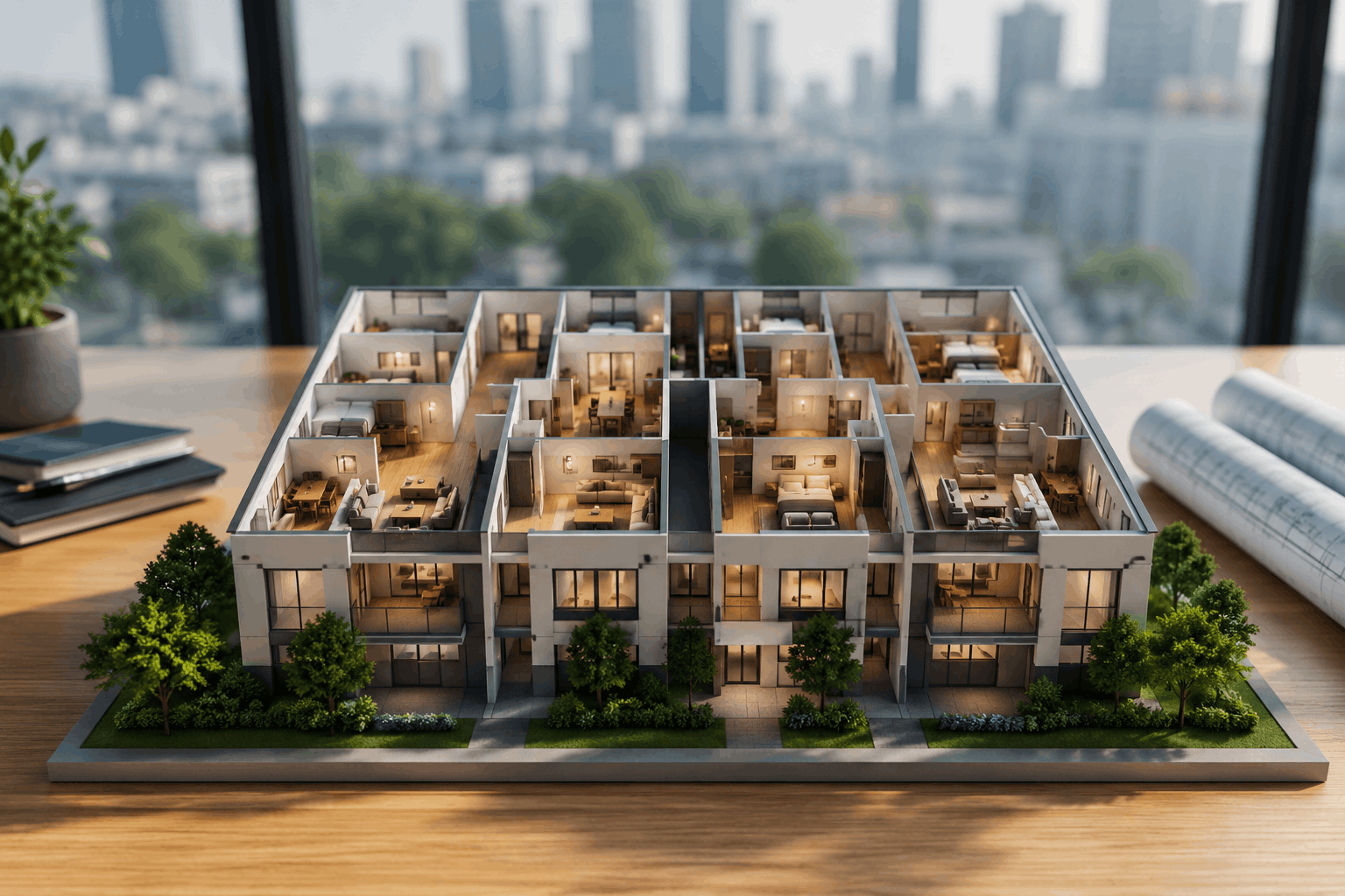 Property subdivision in Saudi Arabia showing separate ownership units in a modern residential development in Riyadh