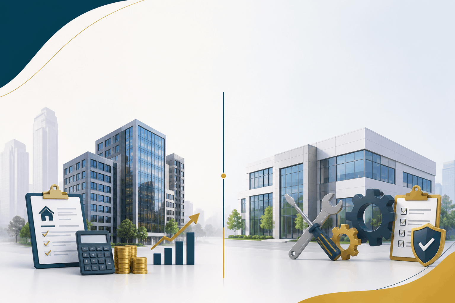 الفرق بين إدارة الأملاك وإدارة المرافق العقارية للمباني السكنية والتجارية في الرياض