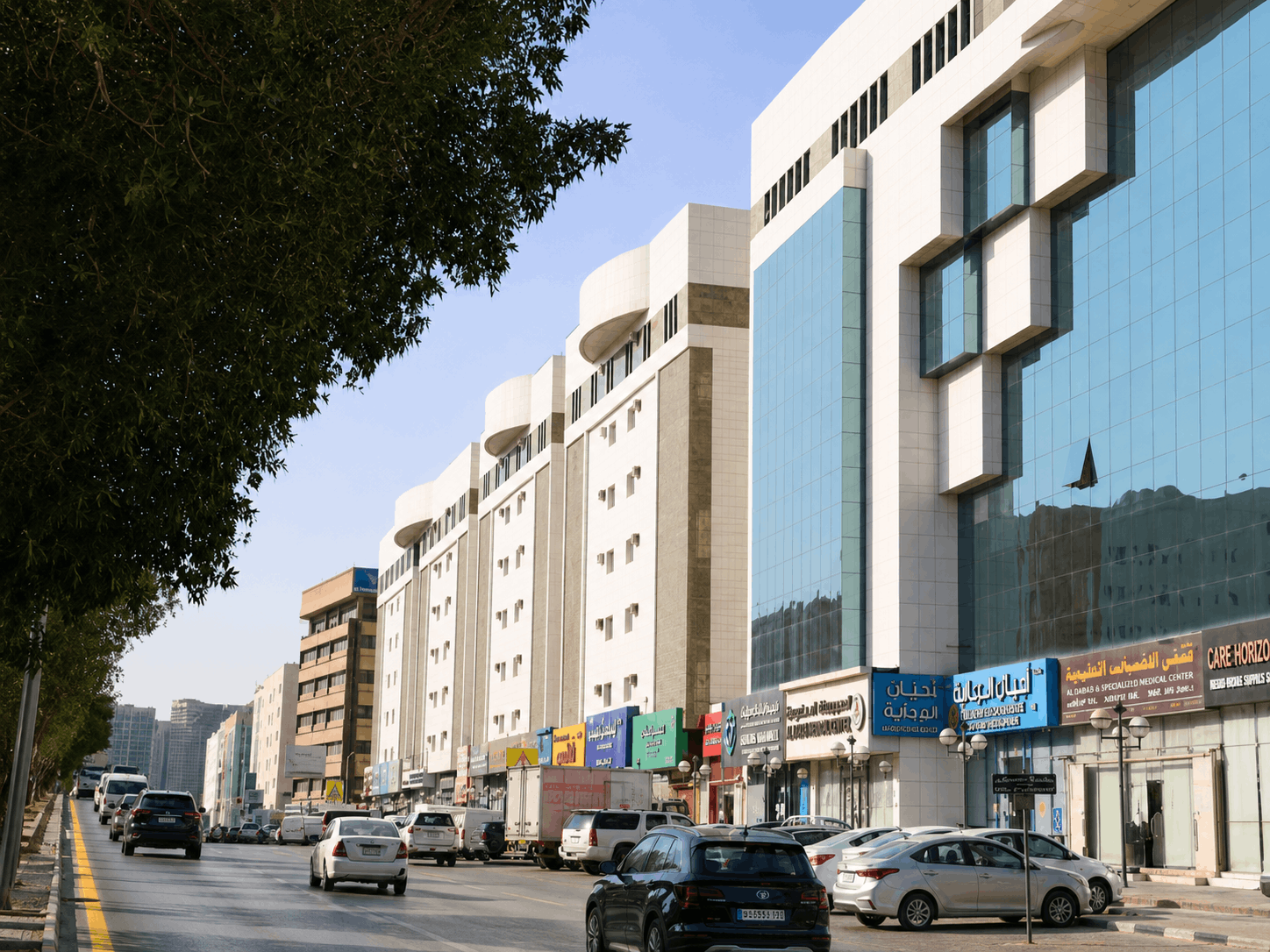 مباني مجمع الرصيص التجاري والسكني متعدد الاستخدامات في الرياض